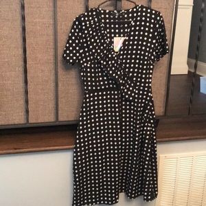 NWT Missguided black and white polka dot dress